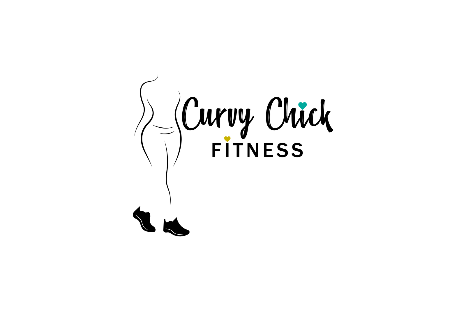 The Curvy Chick Fitness logo — the words Curvy Chick in a handwritten script above FITNESS in spaced capitals, beside a line drawing of a curvy figure and a pair of trainers.